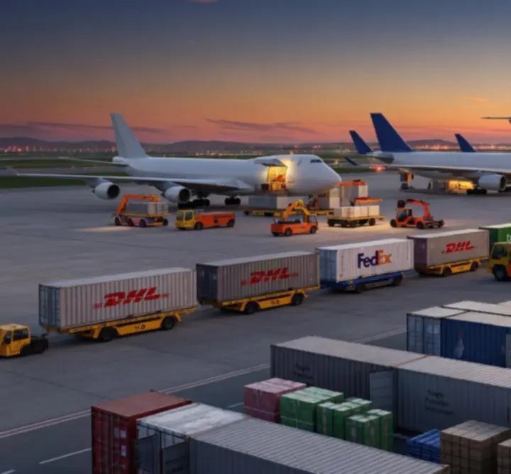 Międzynarodowa strefa logistyczna na lotnisku cargo