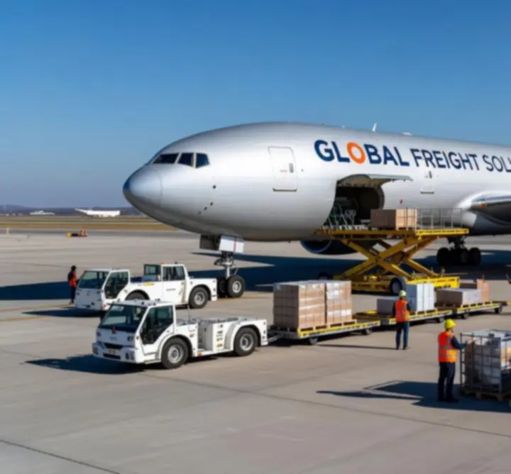 Nowoczesny samolot cargo na płycie lotniska przygotowany do załadunku