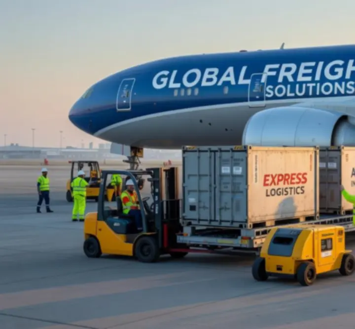 Samolot towarowy przygotowany do załadunku w strefie cargo